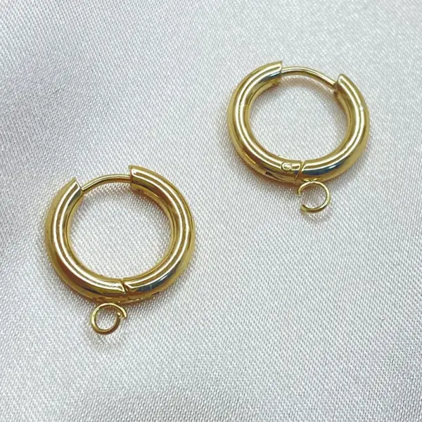 PVD Coated 18K Gold Real Gold Plated Round 201 Stainless Steel Simple Style Waterproof Non Tarnish Earrings