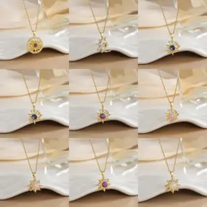 Wholesale Jewelry Casual Elegant Lady Moon Titanium Steel Plating Pendant Necklace