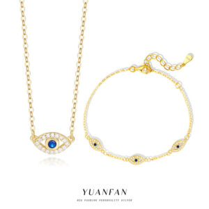 Wholesale Devil's Eye Micro inlaid Zircon Necklace