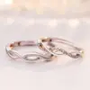 Copper Waves Artificial Gemstones Wedding Bands