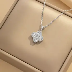 8920 Steel Four-Leaf Clover Necklace