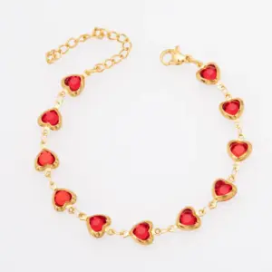 Gold + Red / Bracelet 17 + 5cm