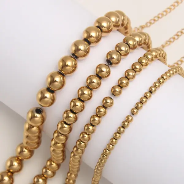 Wholesale Classic Style Round Stainless Steel Plating Bracelets