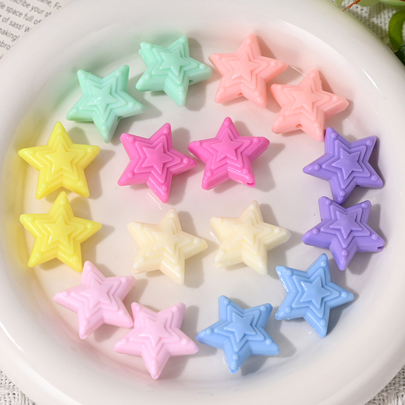 Wholesale Candy Color Five-inted Star DIY Mobile Acrylic Beads