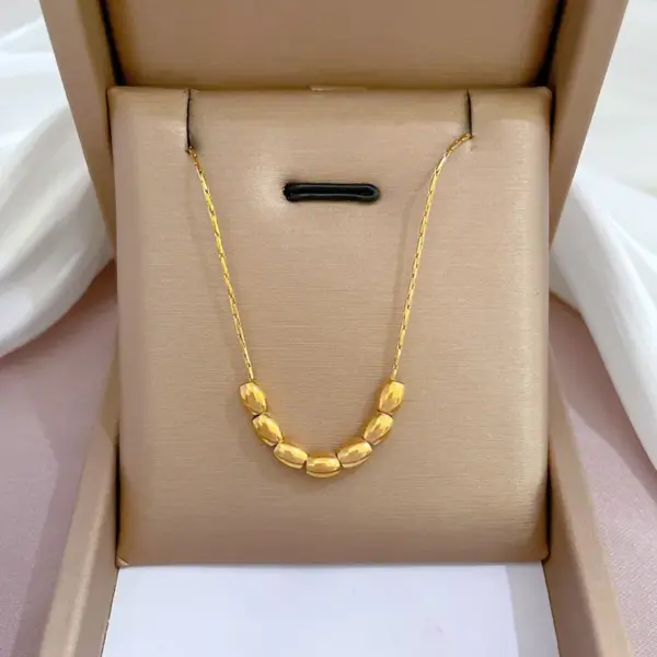Wholesale Simple Style Geometric Gourd Titanium Steel Plating Rhinestones Pendant Necklace