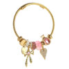 oly-3e90446a9696ffbd5141f2949777c457 Wholesale Stainless steel bracelet, fashionable and sweet rhinestone heart and bow pendant, high-end jewelry.