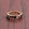 Wholesale Fashion Heart-shaped Copper Inlaid Zircon Ring Wholesale