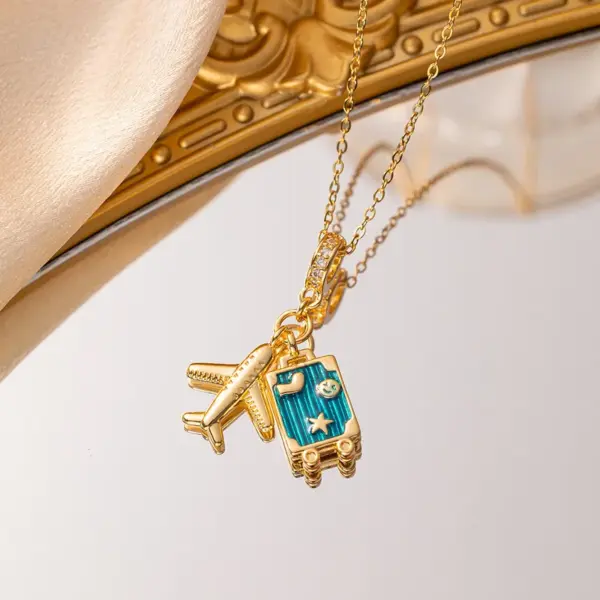 Wholesale Jewelry Simple Style Commute Titanium Steel Copper Diamond Pendant Necklace