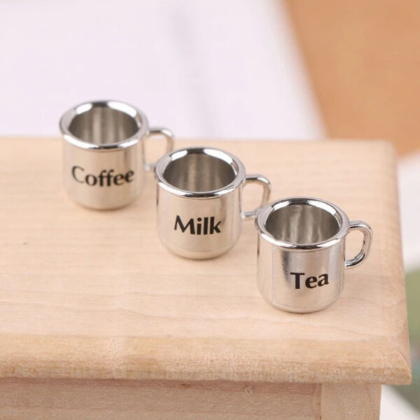 Wholesale 1:12 doll house mini scene accessories props DIY silver small cup cup cup miniature model