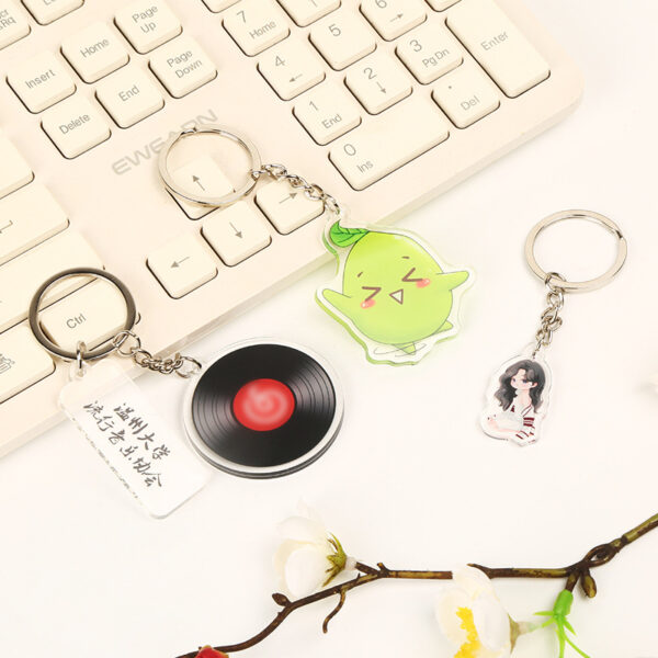 oly-3ea5ae60df4971f4b28dd0e35397946a Wholesale Acrylic Keychain Customized Star Peripheral Aid Gift Vinyl Record DIY Double-Layer Keychain Pendant