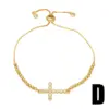 Wholesale Copper Vintage Style Cross Butterfly Inlay Zircon Bracelets