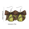 Wholesale Cross-border New Sports Style Baseball Softball Western Style Leopard Print Polo Dot Bow Pendant Earrings Acrylic Earrings