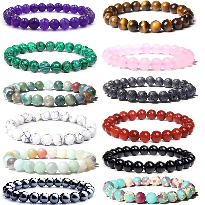 Wholesale Fashion Round Agate Bracelets