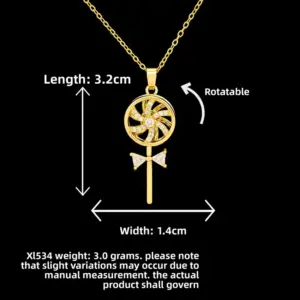 XL534 Rotating Lollipop Necklace / Gold