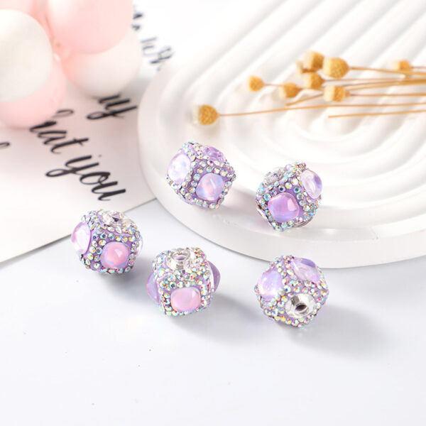 Wholesale Diamond Bead Square Mocha Beaded Pen Accessories DIY Mobile Phone Chain Factory Direct Sales Pendant Geometric Elements