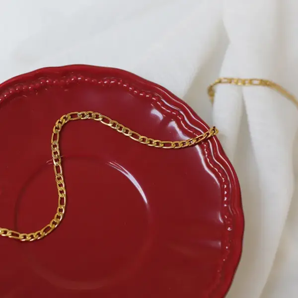 PVD Coated Real Gold Plated 18K Gold 304 Stainless Steel Waterproof Non Tarnish 304 Stainless Steel Necklace