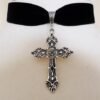 Wholesale Velvet Belt Cross Necklace Faith Bless Lucky Peace Cross Necklace Cross Border Jewelry