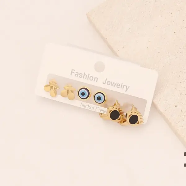 Wholesale PVD Coated 18K Gold Real Gold Plated Gloves Heart Shape Butterfly Stainless Steel Simple Style Waterproof Non Tarnish Drop Earrings