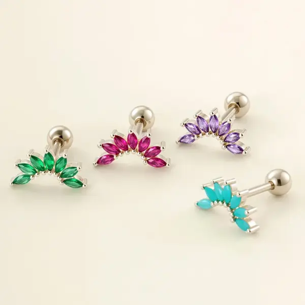 Wholesale 1 Piece 316 Stainless Steel Copper Ear Cartilage Rings & Studs C Shape Unisex