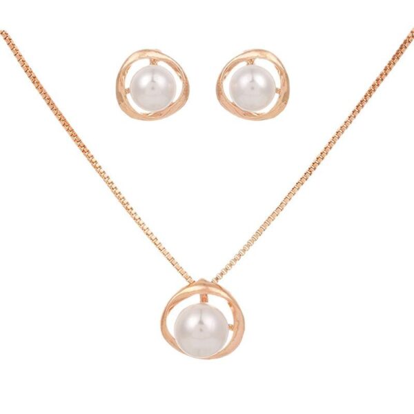 Wholesale Cross-border Jewelry Accessories Summer Simple All-match Imitation Pearl Earrings Women's Earrings Fashion Necklace Jewelry suit Women