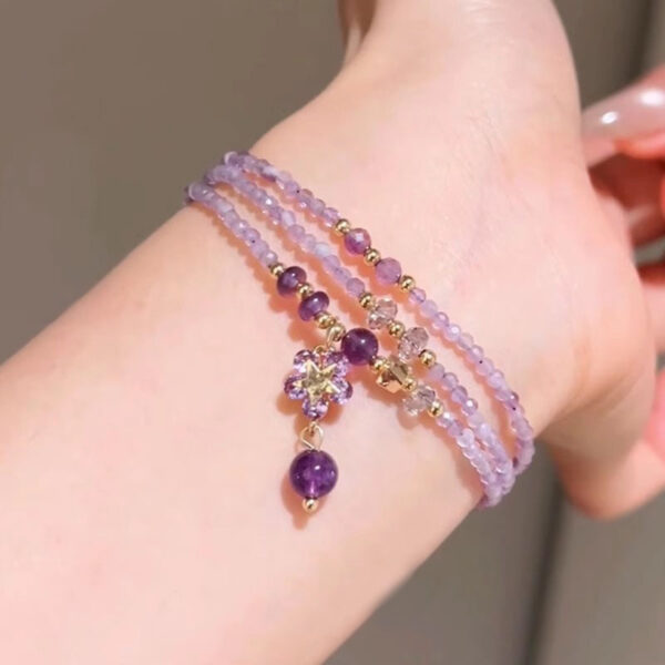 Wholesale Sweet Amethyst Multi-circle Stacked Bracelet Exquisite Star Pendant Bracelet Women's High-value Fashion Elegant Bracelet