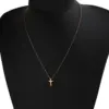 PVD Coated 18K Gold Real Gold Plated Cross Customization Laser Engraving 304 Stainless Steel Lady Shiny Waterproof Non Tarnish 304 Stainless Steel Pendant Necklace