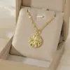 Wholesale 201 Stainless Steel Brass 18K Gold Plated Inlay Rainbow Star Flower Zircon Pendant Necklace