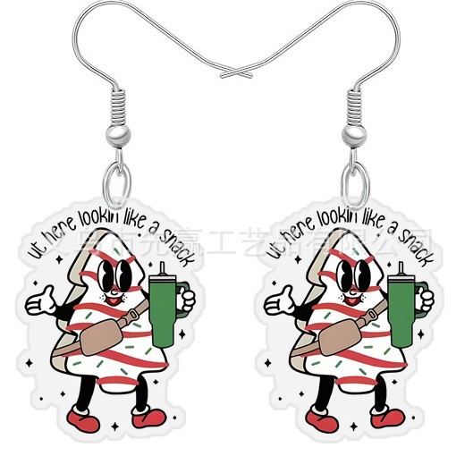 Wholesale Christmas Santa Claus Acrylic Earrings