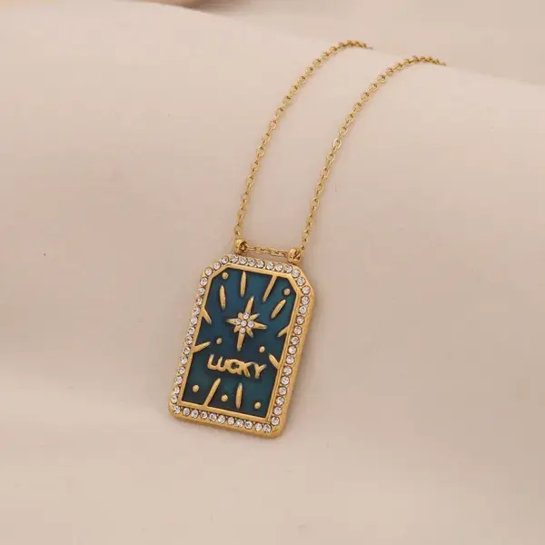 Ion Plating (IP) 18K Gold Real Plated Heart Shape Fish 304 Stainless Steel Vintage Style Waterproof Non Tarnish Pendant Necklace