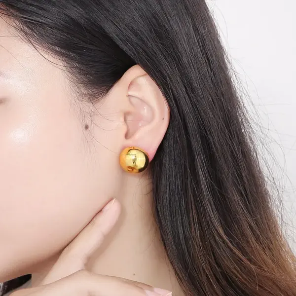 PVD Coated 18K Gold Plated Geometric Stainless Steel Fashion Waterproof Non Tarnish Ear Studs