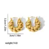 Wholesale PVD Coated Real Gold Plated U Shape 304 Stainless Steel Simple Style Commute Waterproof Non Tarnish Earrings