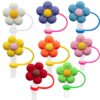 Wholesale Colorful Flower Series Straw Caps Creative DIY Straw Stoppers Reusable Straw Decorative Straw Covers