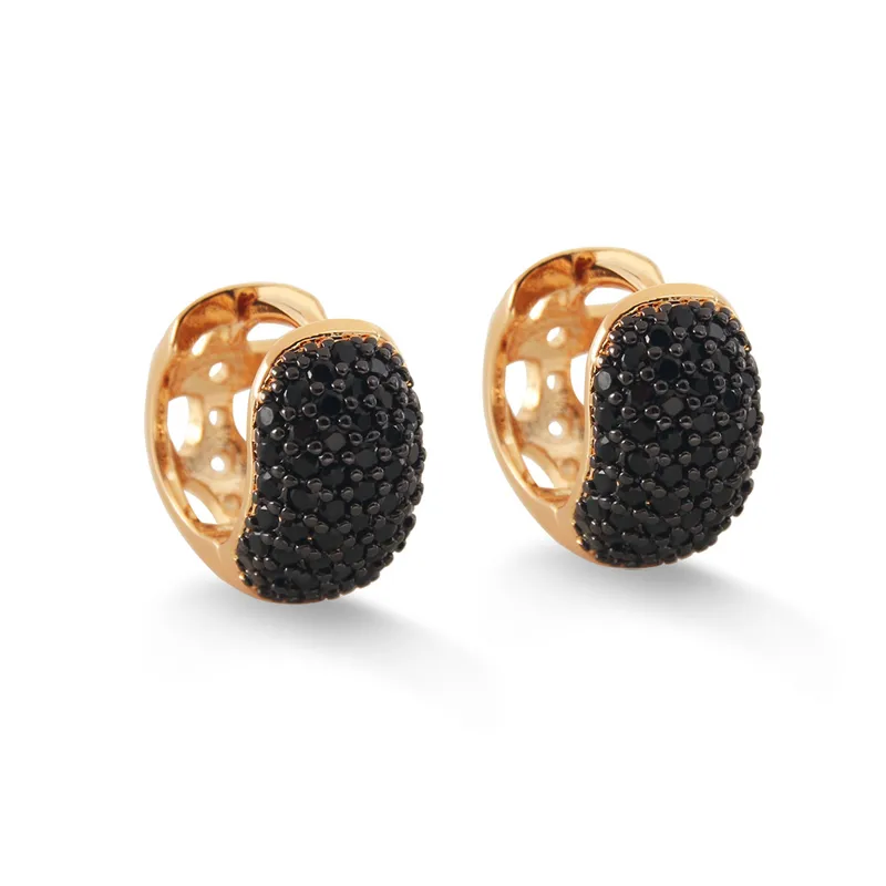 Wholesale Simple Style Circle Copper Zircon 18K Gold Plated Gold Plated Earrings