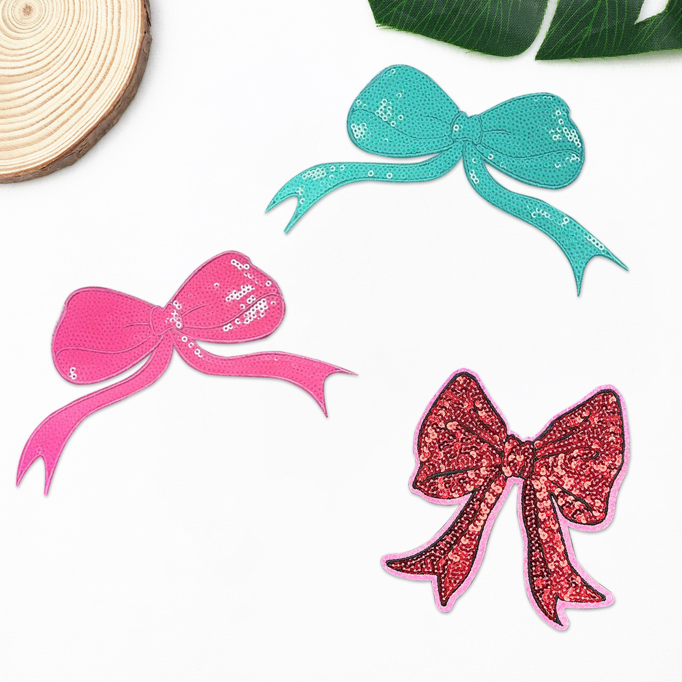 Wholesale Bow embroidery fabric appliqué sequins