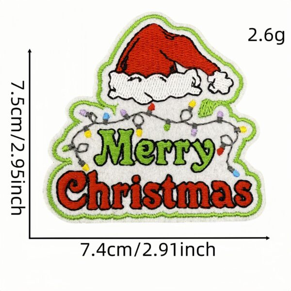 Wholesale Green series cartoon Christmas embroidered patch, new patch, embroidered badge, ironing patch, clothing accessory decoration.