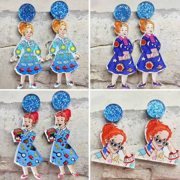 Wholesale Weather Music Course Teaching Earrings Glitter