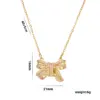 Wholesale PVD Coated Real Gold Plated Bow Knot Stainless Steel Simple Style Waterproof Non Tarnish Pendant Necklace