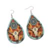 oly-3ef4fa4b61ac30f54410084b2ef6d24e Wholesale 1 Pair op Earrings Cow's Head Printed Decoration Retro Style Wood Material Fashionable Elegant Banquet Party