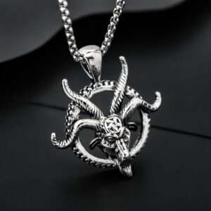 oly-3effe4018faa73313d6989ef25d846ae Wholesale Temu hot sale foreign trade jewelry European and American personality retro ram horn men's pendant necklace