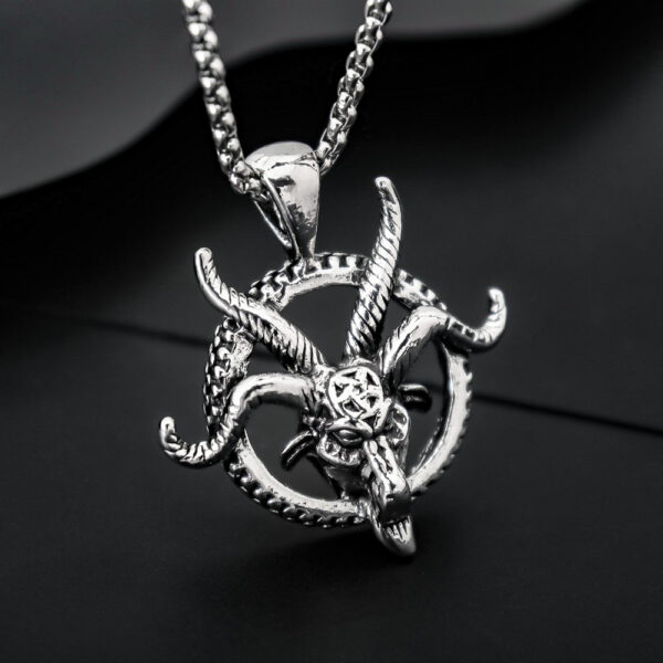 Wholesale Temu hot sale foreign trade jewelry European and American personality retro ram horn men's pendant necklace