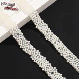 1 white pearl style / 1.5cm double-layer hot melt adhesive colorful round pearl adhesive strip