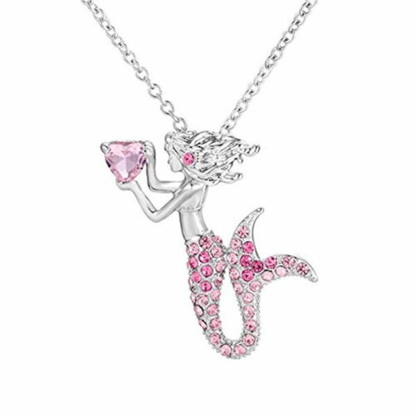 Wholesale Cross-border explosions jewelry wholesale European and American fashion mermaid love necklace female cartoon niche design pendant jewelry
