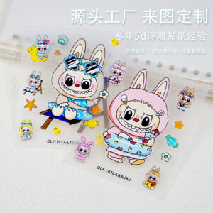 Wholesale Labubu creative stickers waterproof tear not bad hand account decoration DIY adhesive mobile phone stickers factory direct