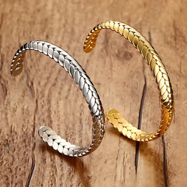 Wholesale Simple Style Grain 304 Stainless Steel Stainless Steel Bracelets In Bulk