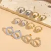 Wholesale 1 Pair Ig Style Circle Plating Inlay Copper Zircon 14k Gold Plated Earrings