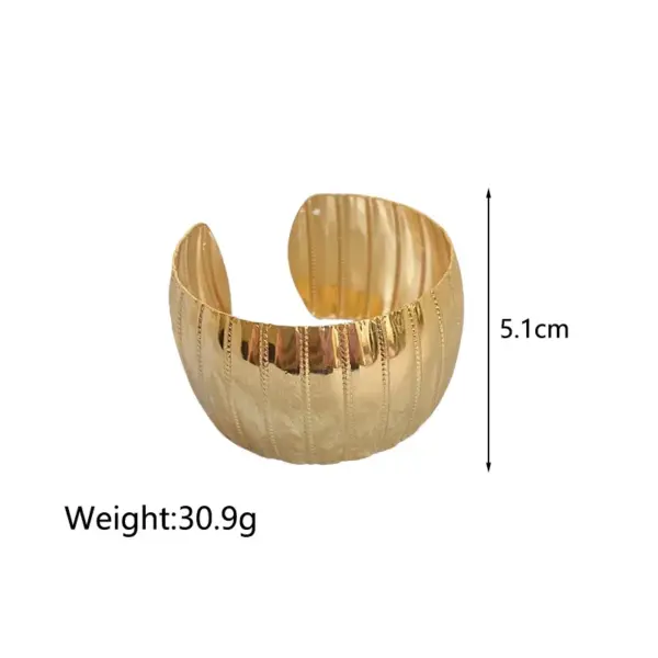 Wholesale 304 Stainless Steel Solid Color PVD Coated Golden Plated Casual Exaggerated Waterproof Non Tarnish Gold Silver Bangle