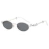 Wholesale New oval metal round sunglasses sunscreen high-level sunglasses women's sweet diamond sunglasses UV protection