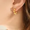 304 Stainless Steel C Shape PVD Coated 18K Gold Plated Real Gold Plated 18K Gold Casual Simple Style Waterproof Non Tarnish Plating Gold Sier Ear Studs