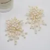 Wholesale 1 Pair IG Style Exaggerated Flower Pearl Plating Alloy Drop Earrings