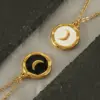 PVD Coated 18K Gold Plated Moon Stainless Steel Hip-Hop Commute Cool Style Waterproof Non Tarnish 304 Titanium Pendant Necklace